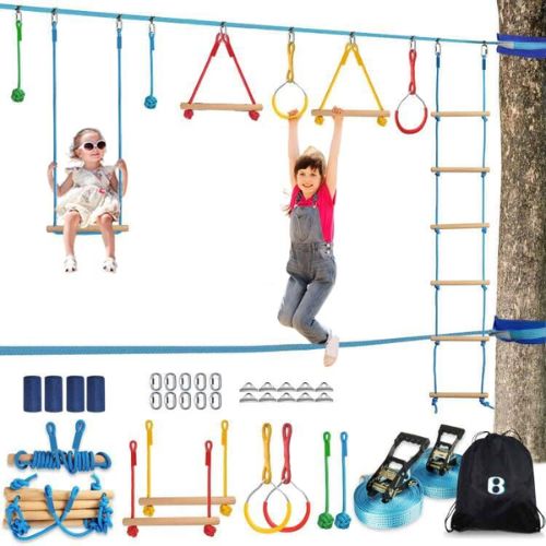 Hanging Monkey Bars Fists Gym Rings Swing Rope Ladder Portable Outdoor Toys
